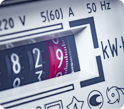 Close up of electricity meter after an electricity meter installation.