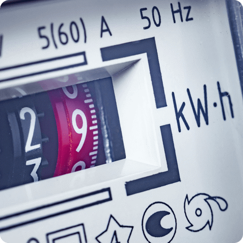 Close up of electricity meter after an electricity meter installation.