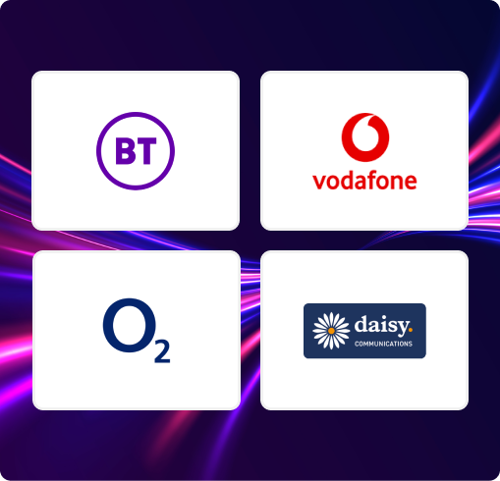 Broadband provider logos.